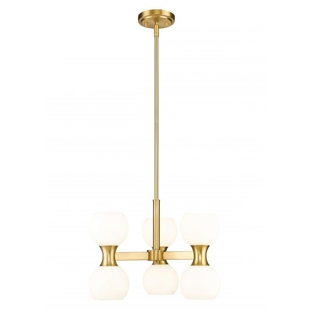 6 Light Chandelier-Matte Opal