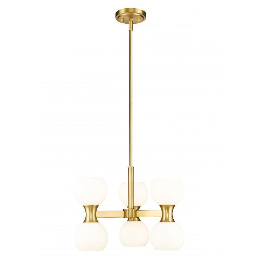 6 Light Chandelier-Matte Opal