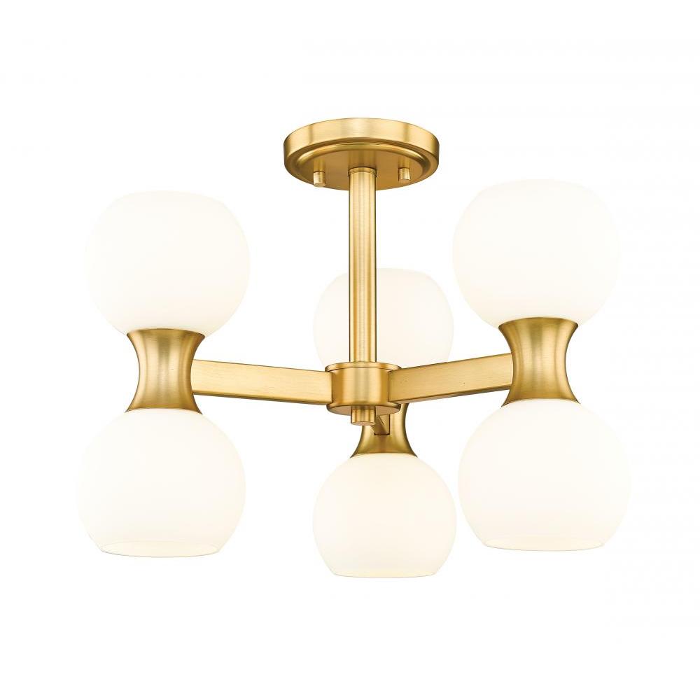 6 Light Semi Flush Mount Light-Matte Opal