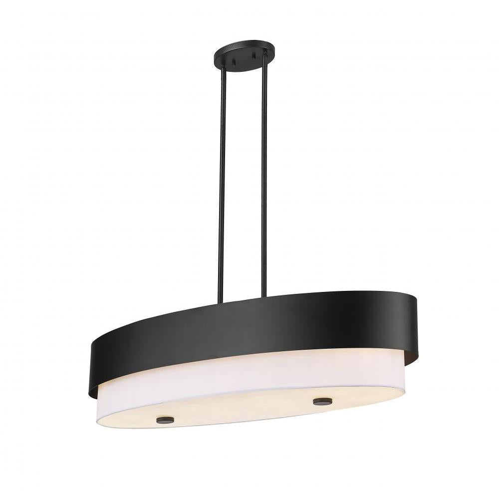 5 Light Linear Chandelier-White