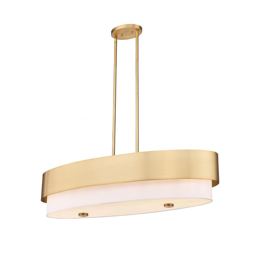 5 Light Linear Chandelier-White