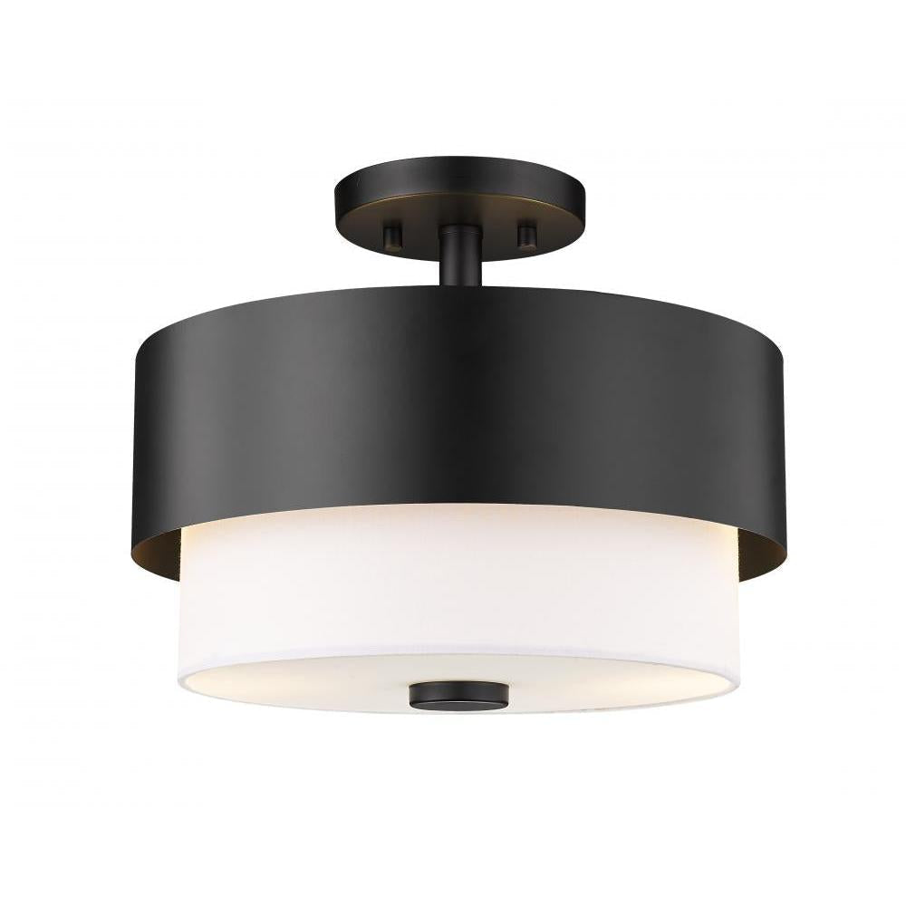2 Light Semi Flush Mount Light-White