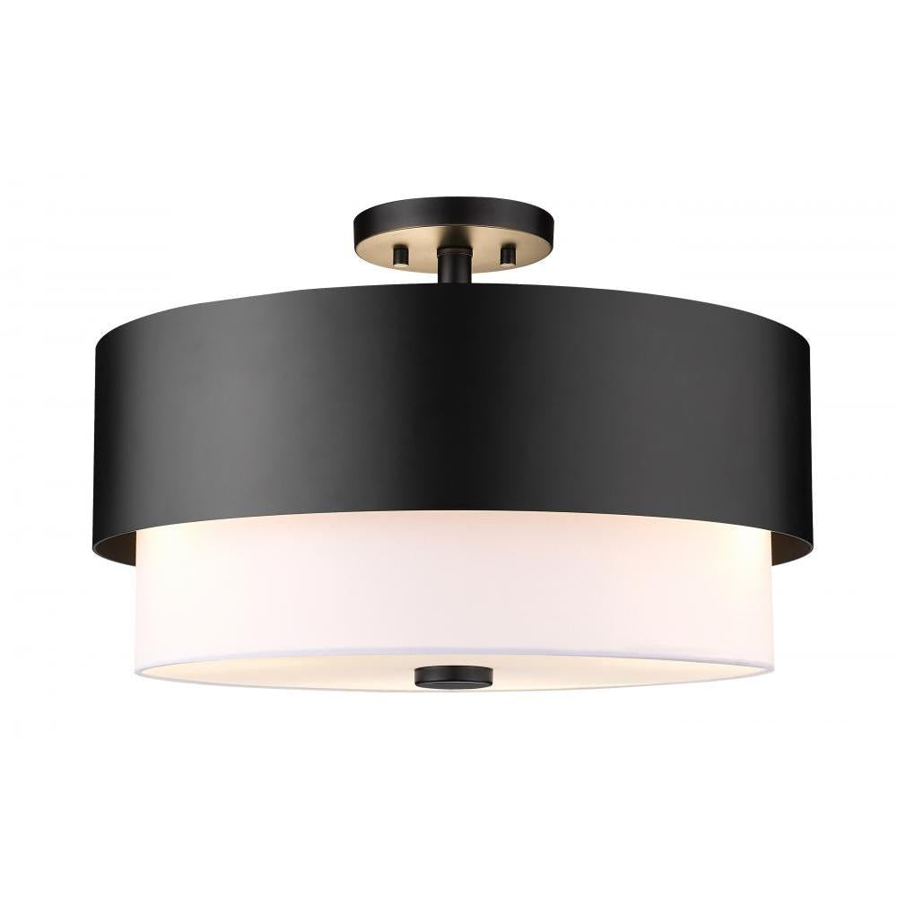 3 Light Semi Flush Mount Light-White