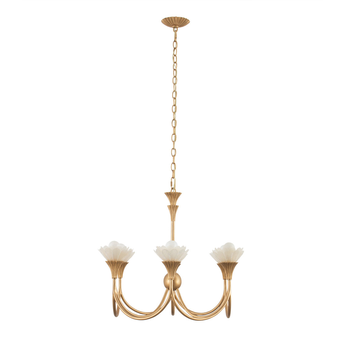 Flora 28-in 6 Light (40-watt) Modern Gold Chandelier