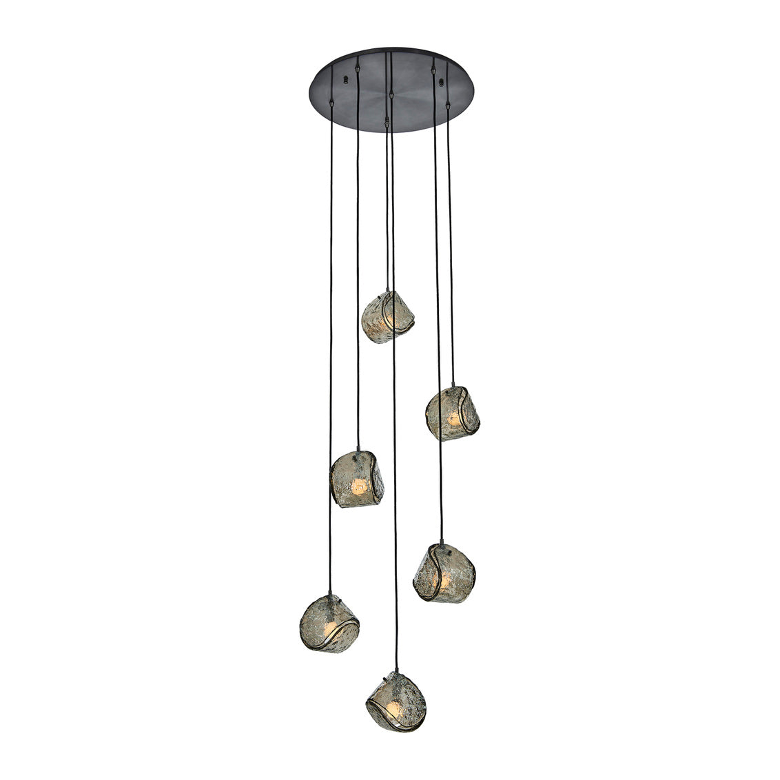 Pallina 24-in 6 Light (40-watt) Satin Black Nickel Chandelier
