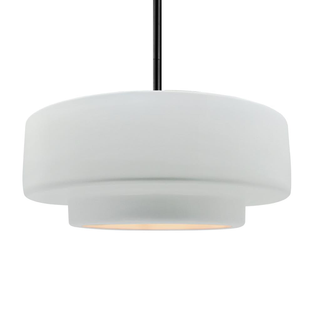 Justice Design Group RADIANCE CER-6545-WTWT-MBLK-RIGID-LED1-700 Pendant - Gloss White