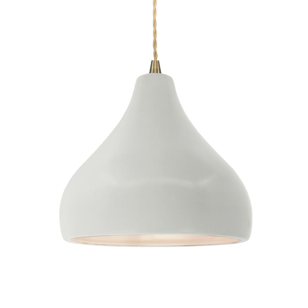 Justice Design Group RADIANCE CER-6563-MAT-ABRS-BEIG-TWST-LED1-700 Pendant - Matte White