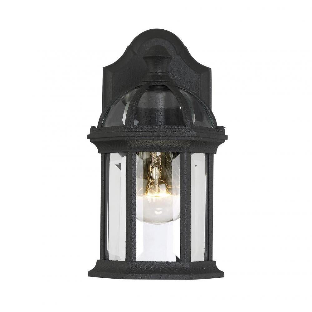 Kensington 1-Light Outdoor Wall Lantern in Textured Black