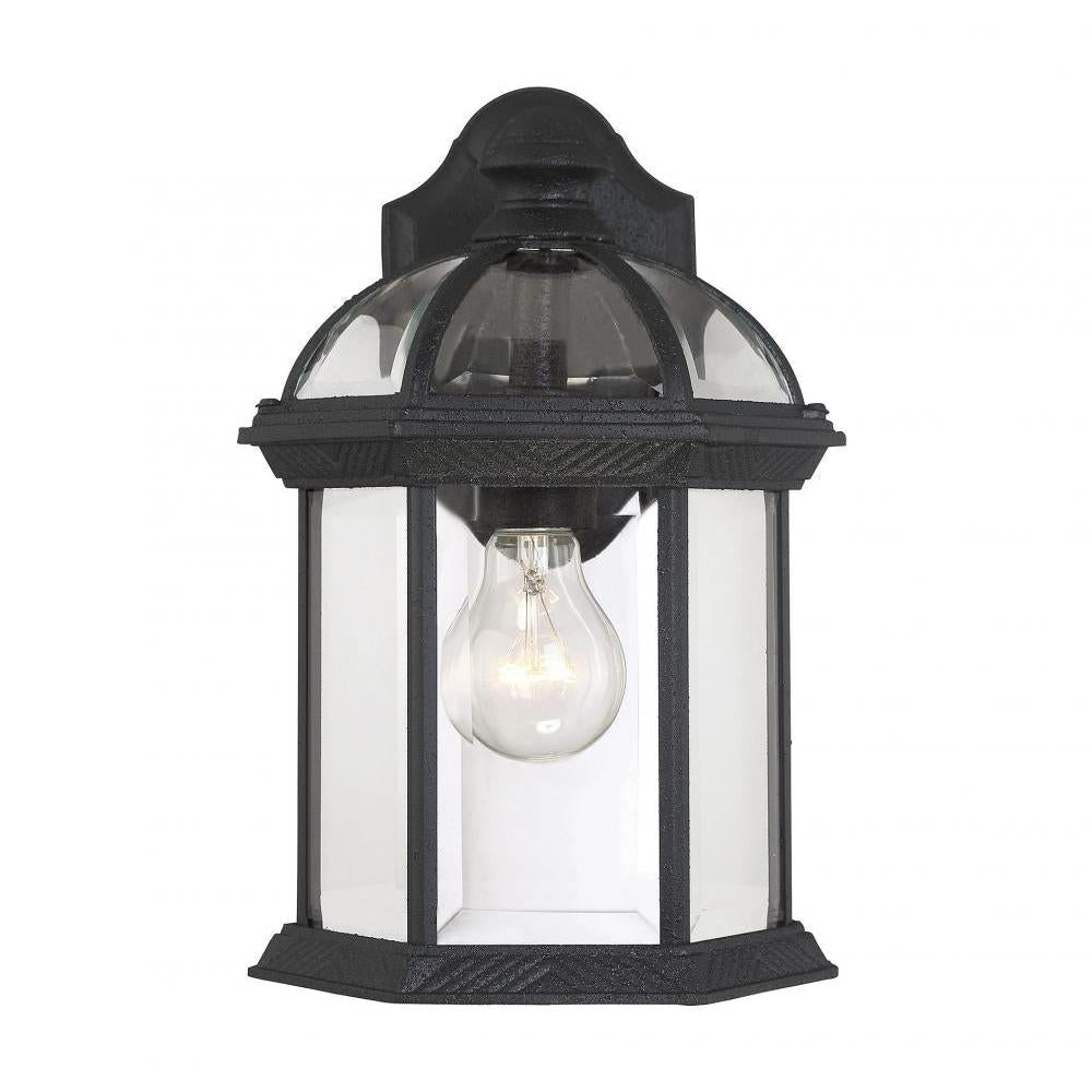 Kensington 1-Light Outdoor Wall Lantern in Textured Black