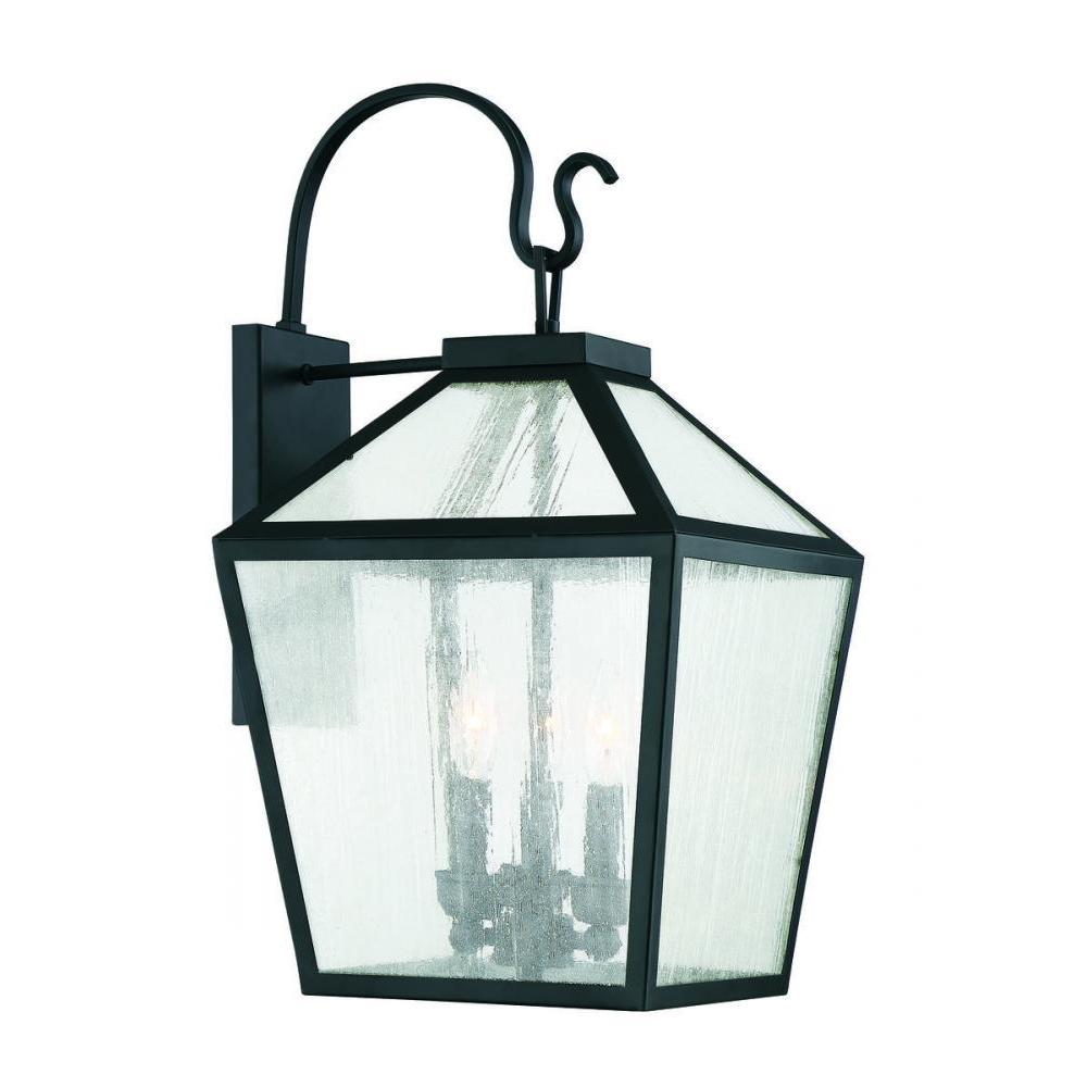 Woodstock 3-Light Outdoor Wall Lantern in Black