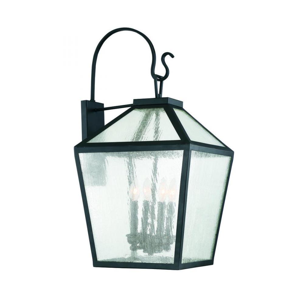 Woodstock 4-Light Outdoor Wall Lantern in Black