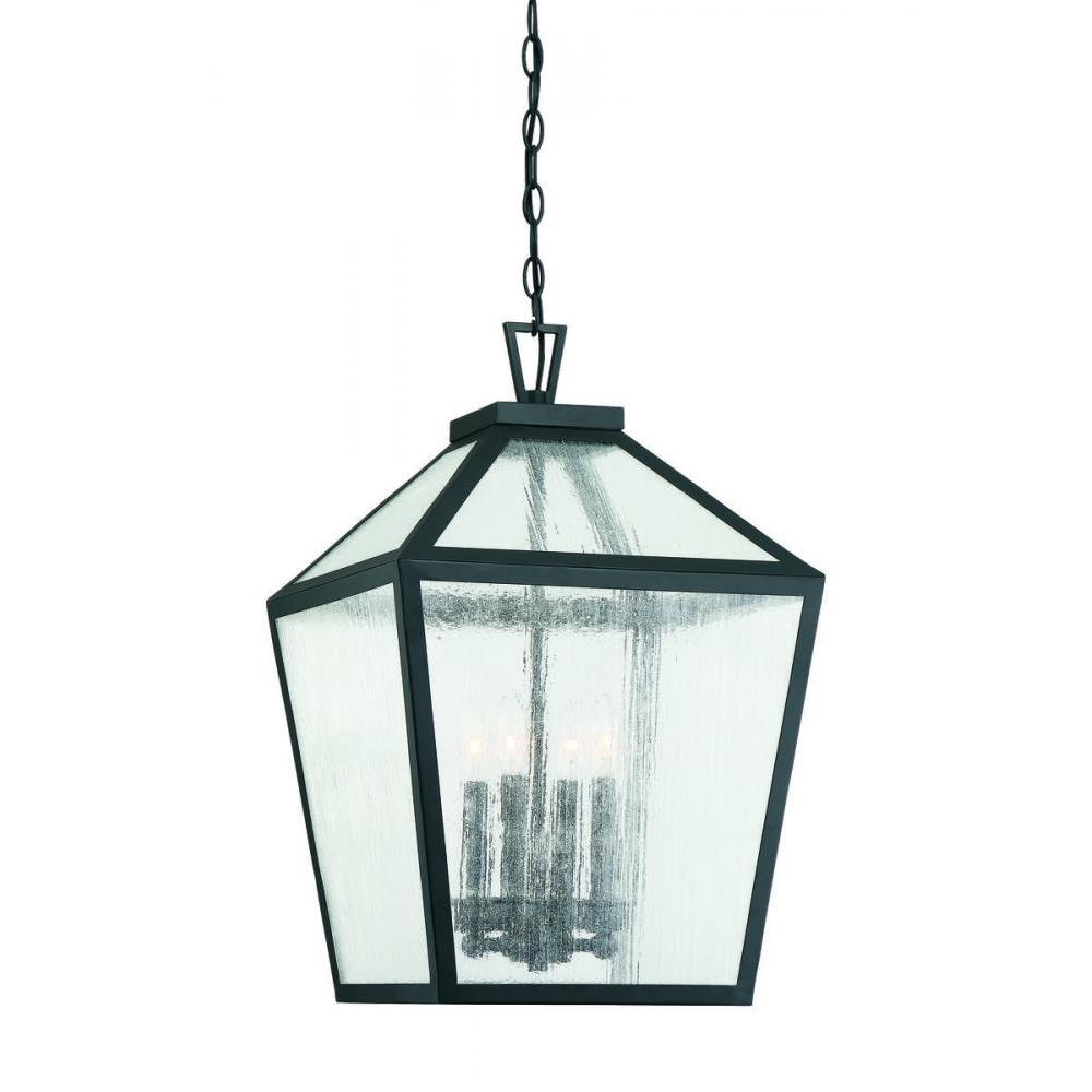 Woodstock 4-Light Outdoor Hanging Lantern in Black