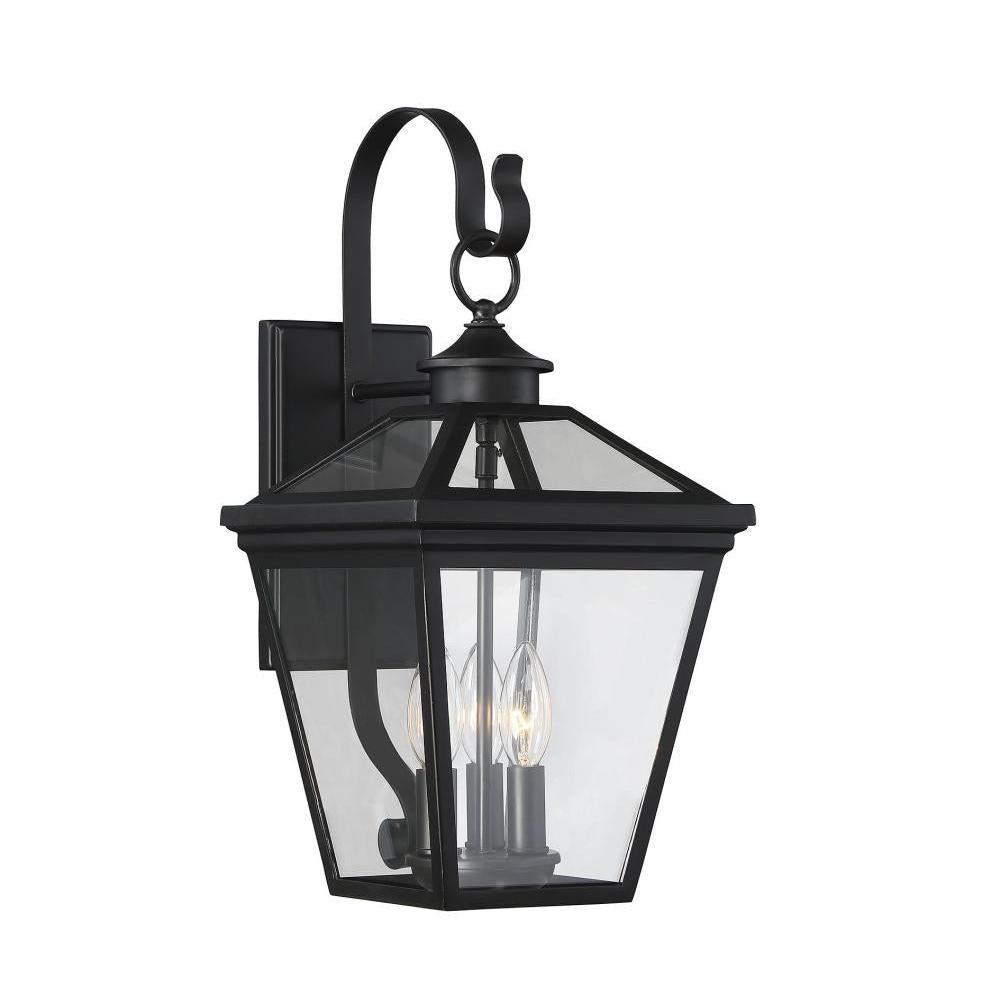 Ellijay 3-Light Outdoor Wall Lantern in Black