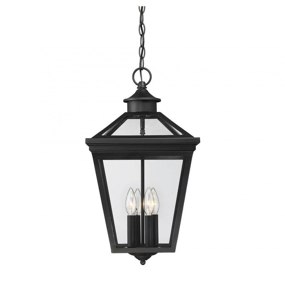 Ellijay 4-Light Outdoor Hanging Lantern in Black