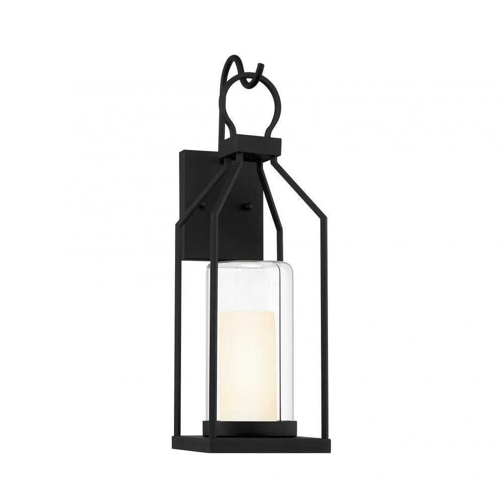 Hamilton 1-Light Outdoor Wall Lantern in Matte Black
