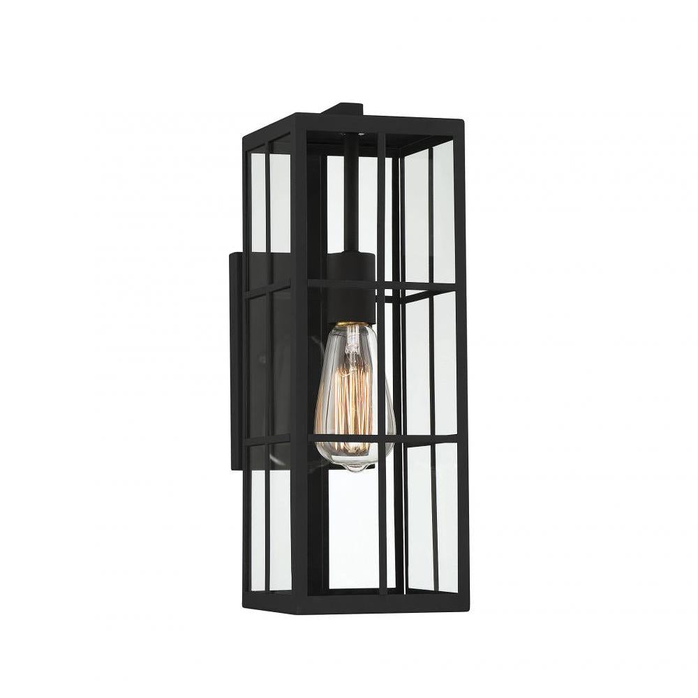 Ericson 1-Light Outdoor Wall Lantern in Matte Black