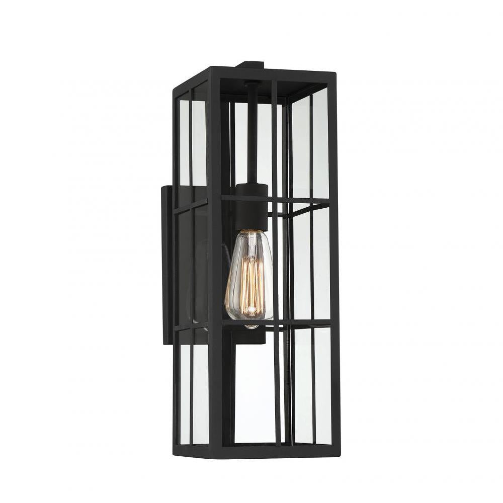 Ericson 1-Light Outdoor Wall Lantern in Matte Black
