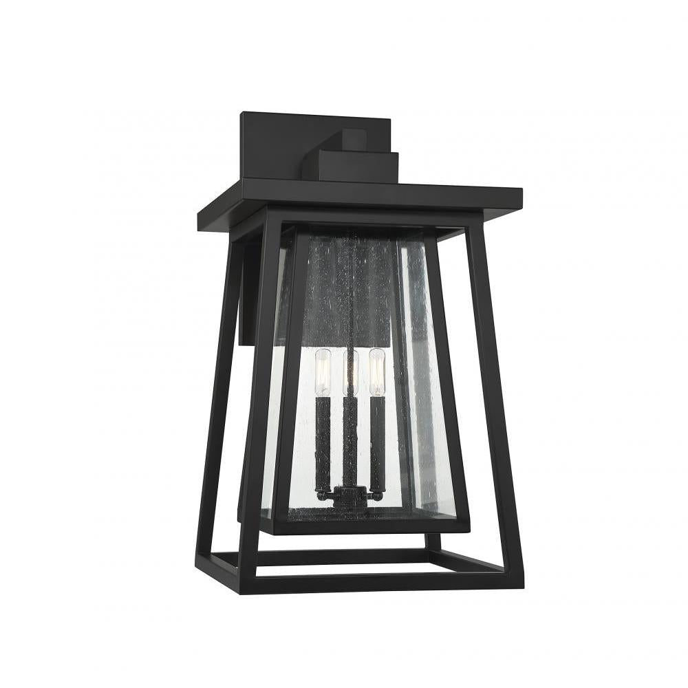 Denver 3-Light Outdoor Wall Lantern in Matte Black