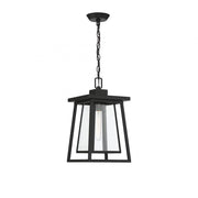 Denver 1-Light Outdoor Hanging Lantern in Matte Black