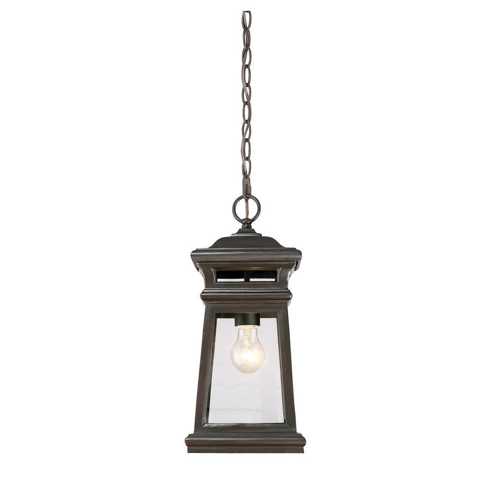 Taylor 1-Light Outdoor Hanging Lantern in English Bronze with Gold