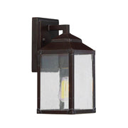Brennan 1-Light Outdoor Wall Lantern in English Bronze with Gold