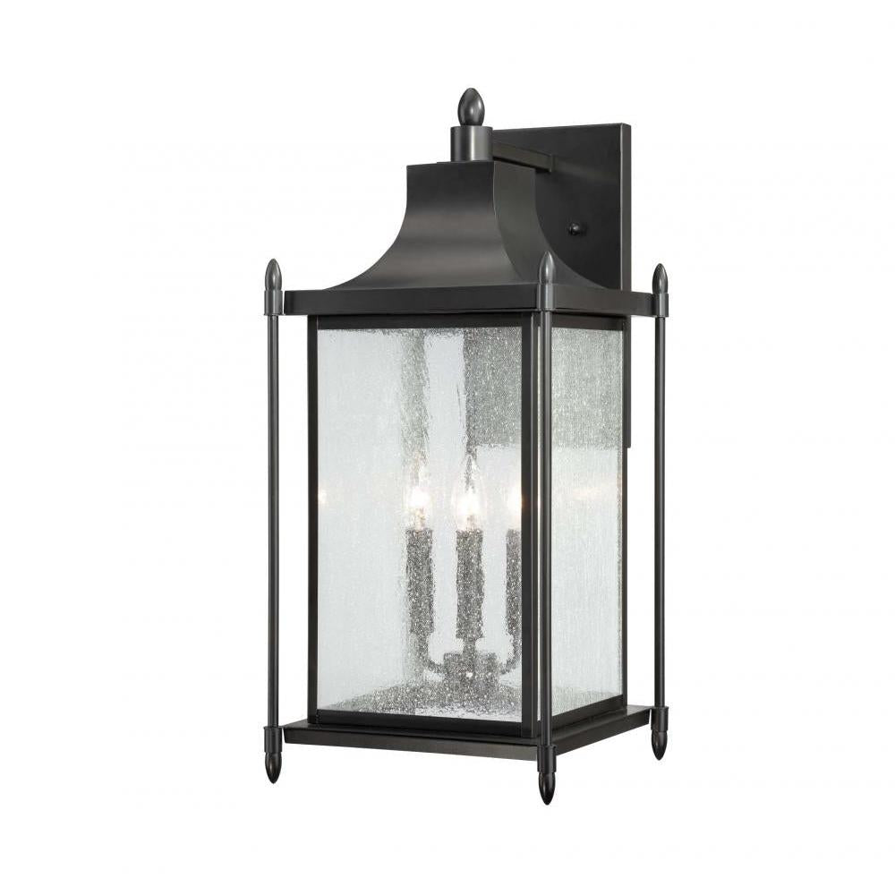 Dunnmore 3-Light Outdoor Wall Lantern in Black