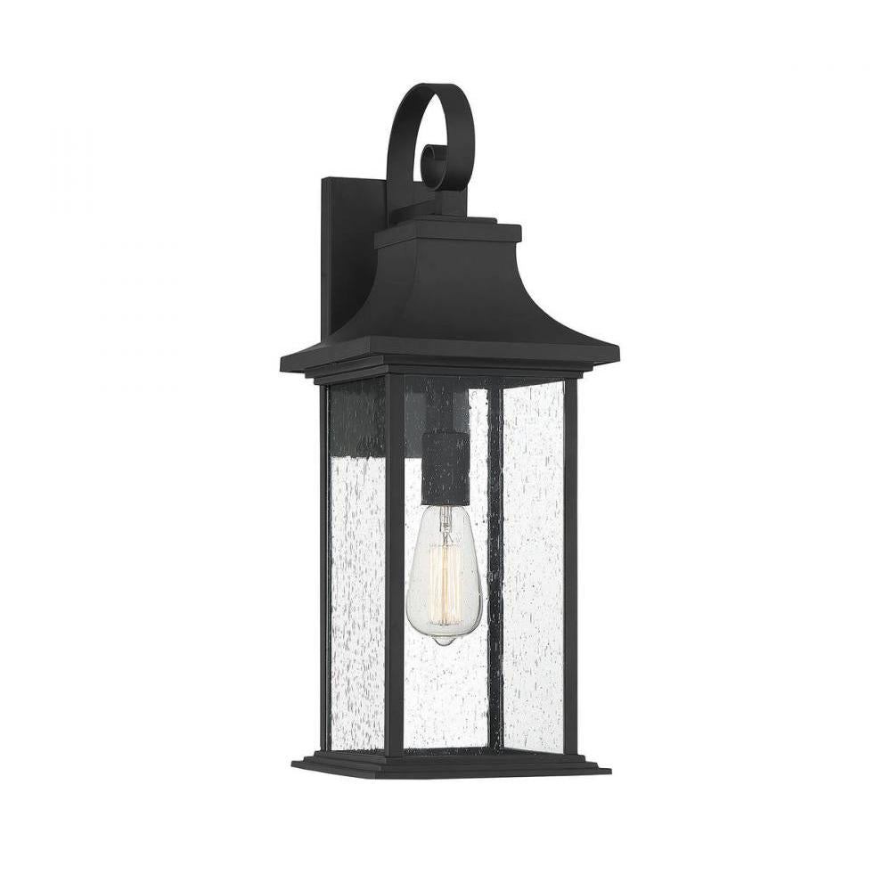 Hancock 1-Light Outdoor Wall Lantern in Matte Black