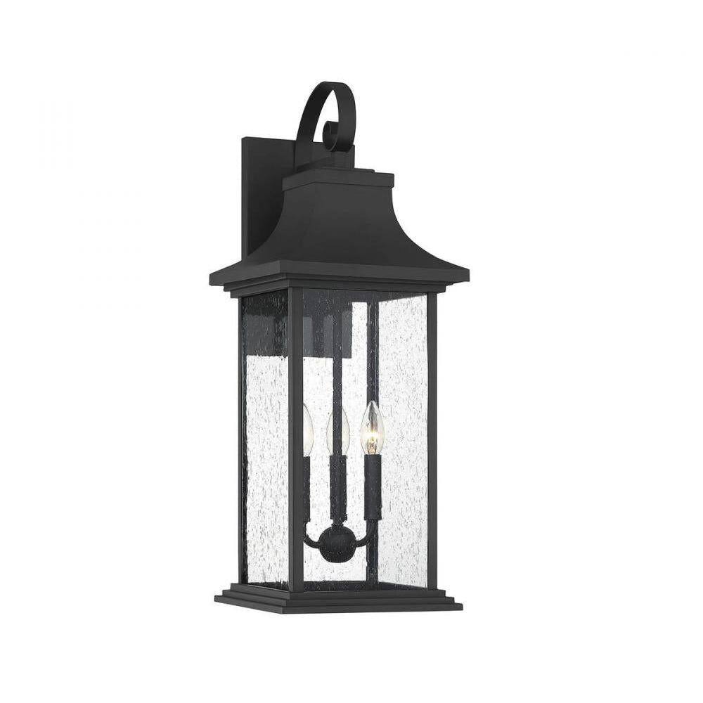 Hancock 3-Light Outdoor Wall Lantern in Matte Black