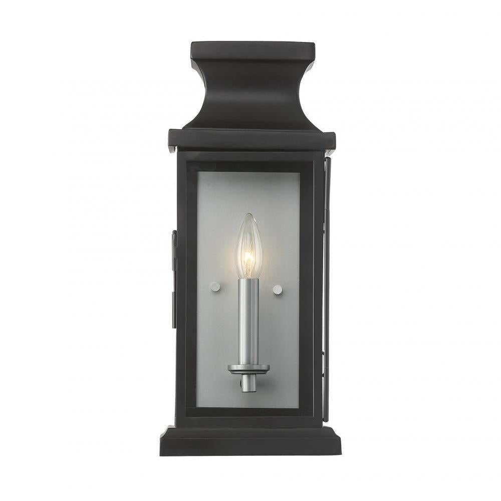 Brooke 1-Light Outdoor Wall Lantern in Matte Black