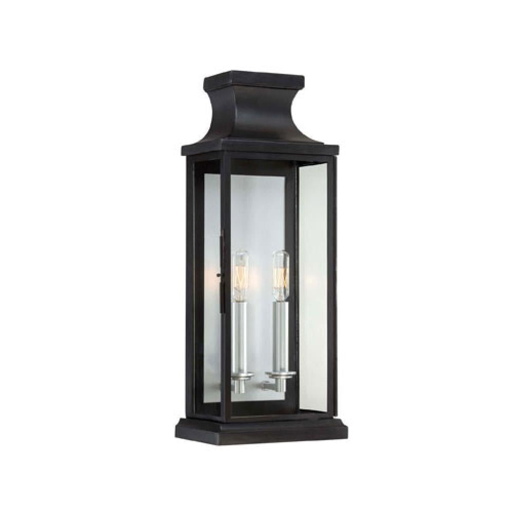 Brooke 2-Light Outdoor Wall Lantern in Matte Black