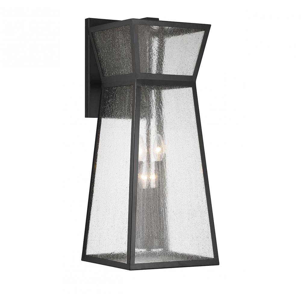 Millford 4-Light Outdoor Wall Lantern in Matte Black