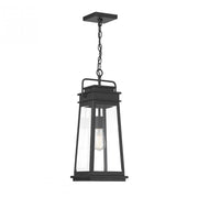Boone 1-Light Outdoor Hanging Lantern in Matte Black