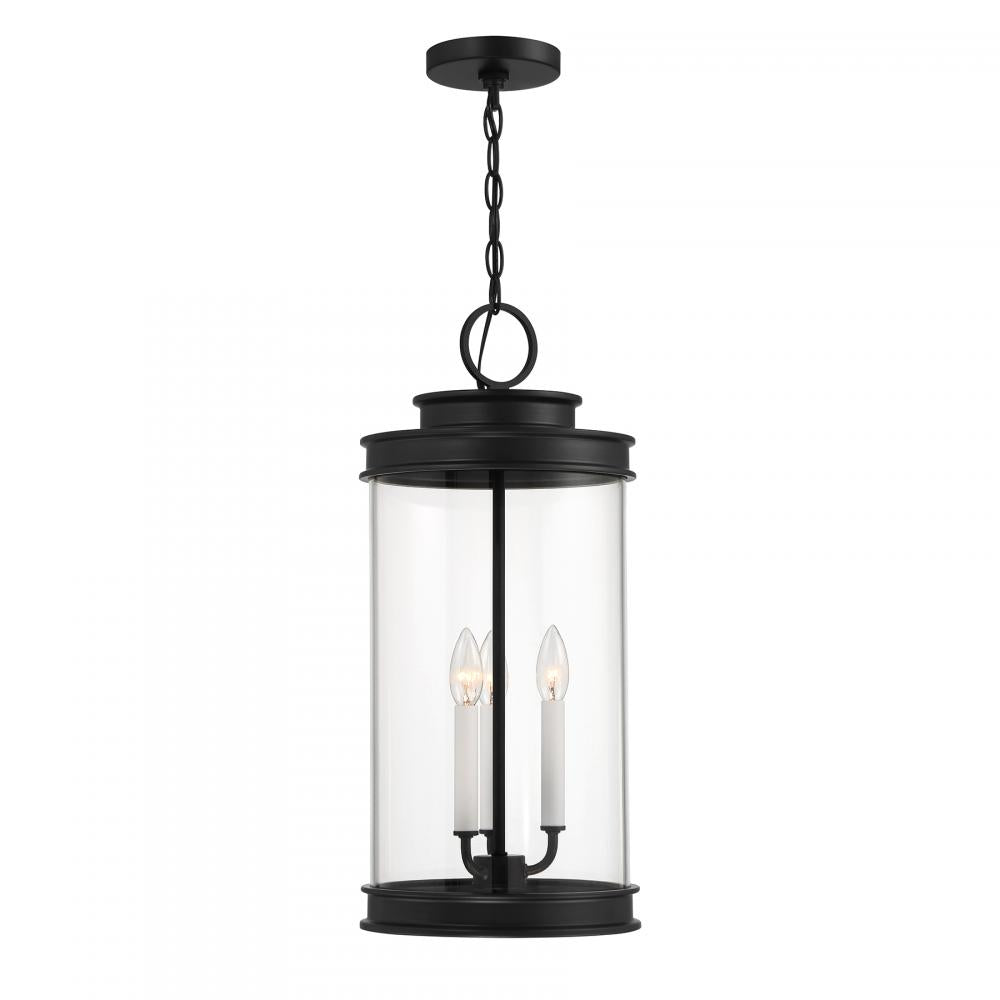 Englewood 3-Light Outdoor Hanging Lantern in Matte Black