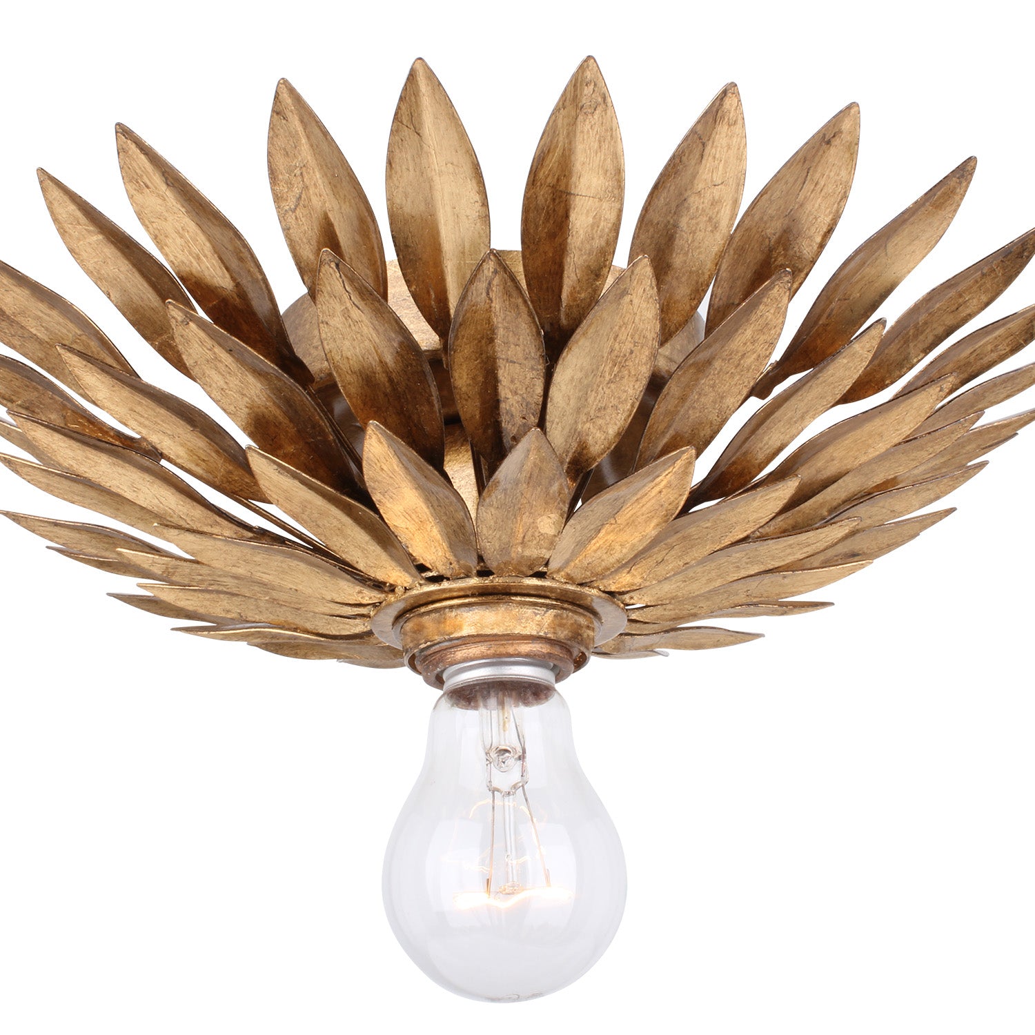 Crystorama Broche 500-GA – 11 Inch – 1 Light – Semi Flush Mount Light – Antique Gold – Damp Rated