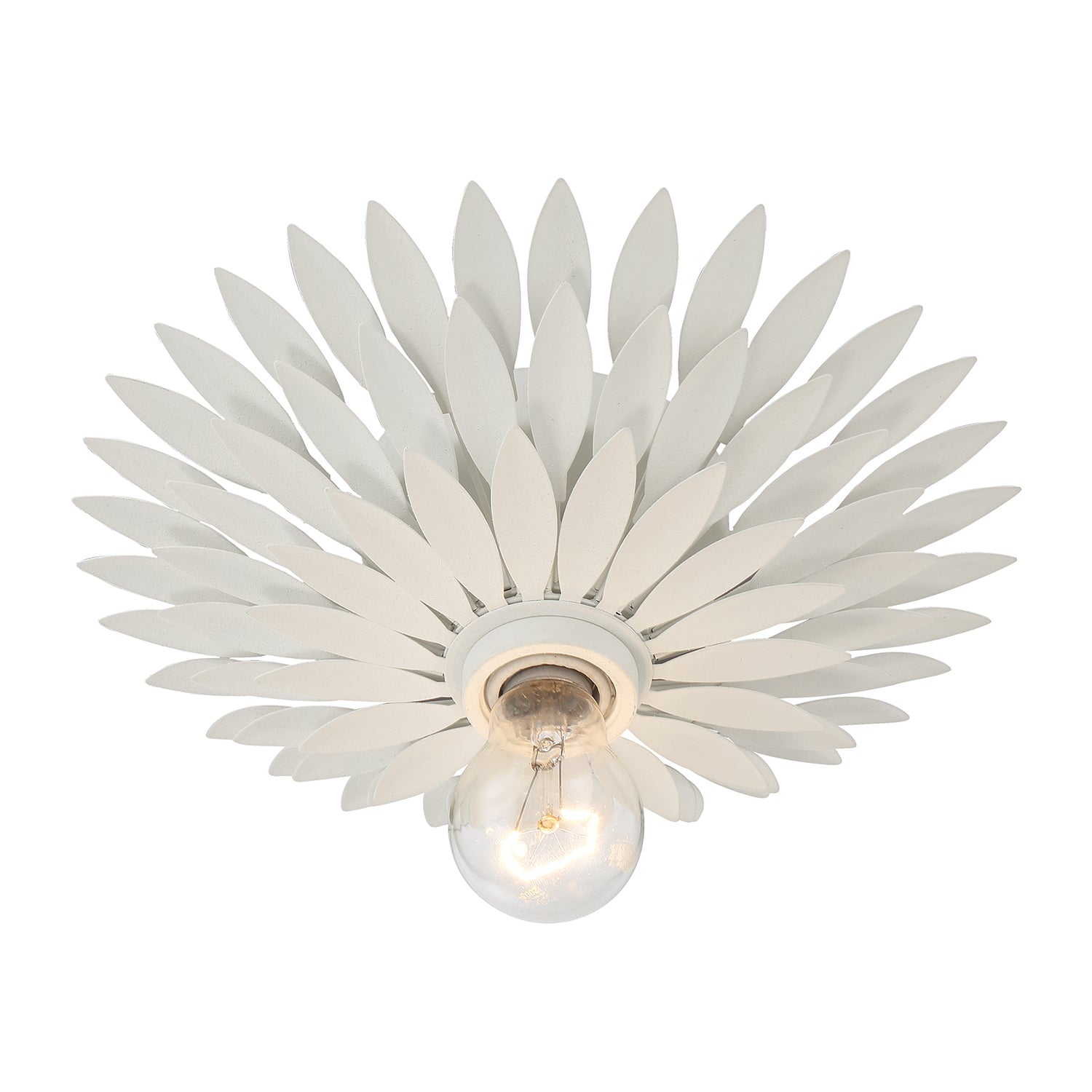 Crystorama Broche 500-MT – 11 Inch – 1 Light – Semi Flush Mount Light – Matte White – Damp Rated