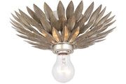 Crystorama Broche 500-SA – 11 Inch – 1 Light – Semi Flush Mount Light – Antique Silver – Damp Rated