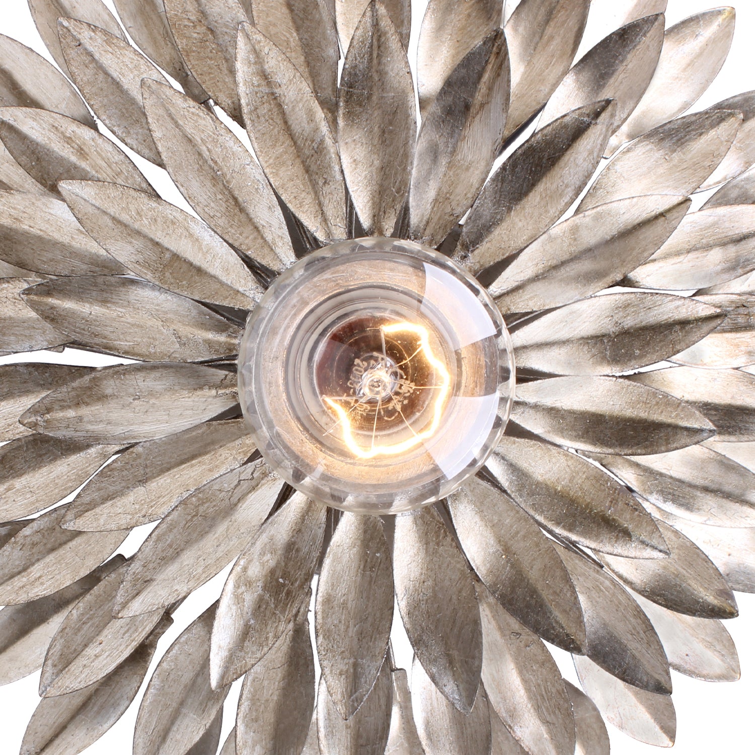 Crystorama Broche 500-SA – 11 Inch – 1 Light – Semi Flush Mount Light – Antique Silver – Damp Rated