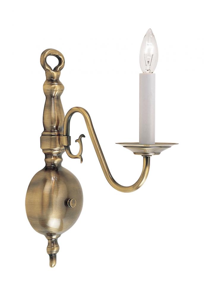 Livex Lighting WILLIAMSBURGH 5001-01 Sconce Traditional - Antique Brass