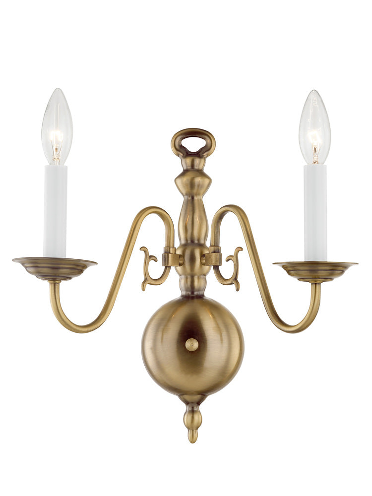 Livex Lighting WILLIAMSBURGH 5002-01 Sconce Traditional - Antique Brass