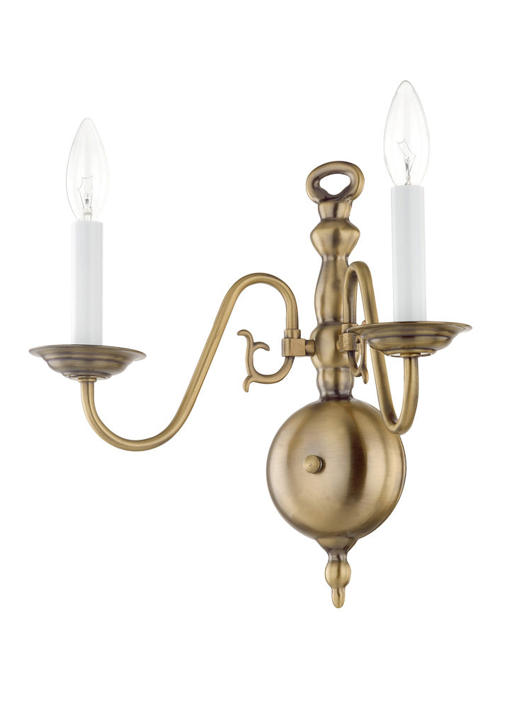 Livex Lighting WILLIAMSBURGH 5002-01 Sconce Traditional - Antique Brass