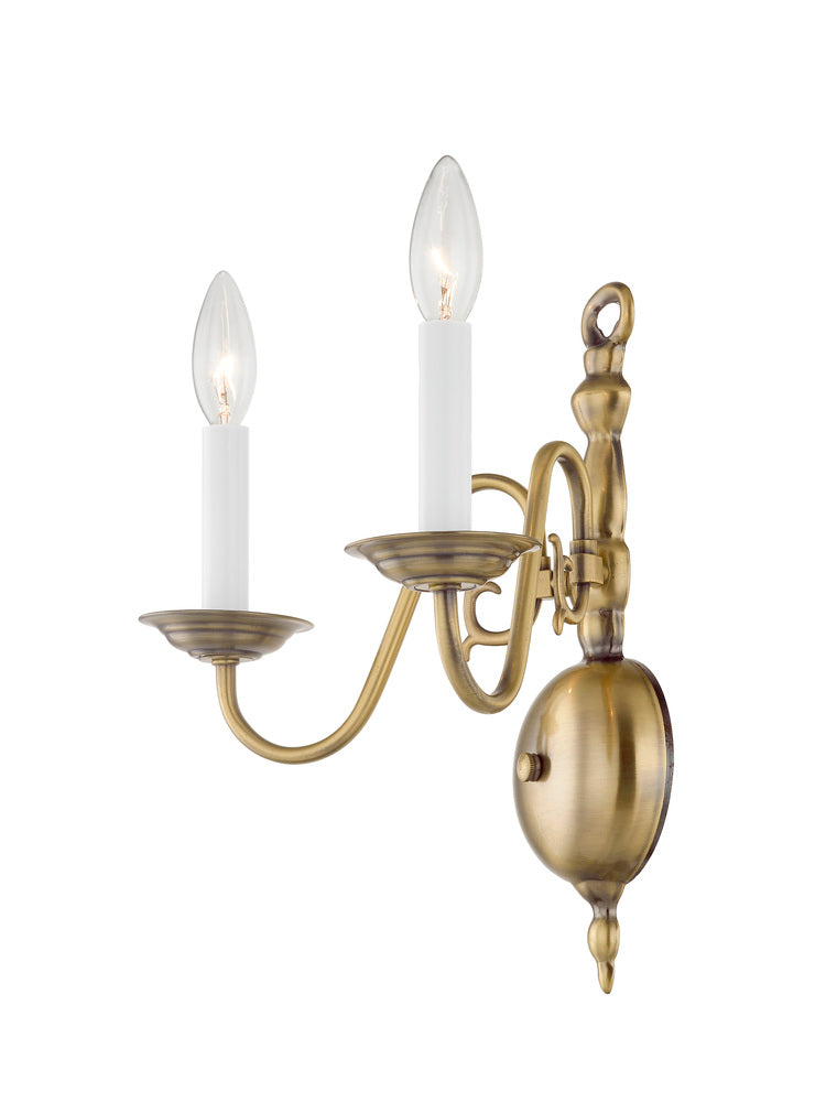 Livex Lighting WILLIAMSBURGH 5002-01 Sconce Traditional - Antique Brass