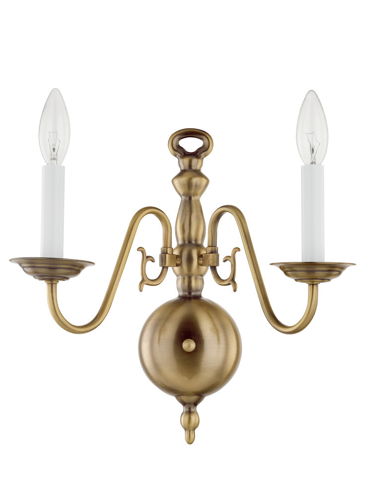 Livex Lighting WILLIAMSBURGH 5002-01 Sconce Traditional - Antique Brass