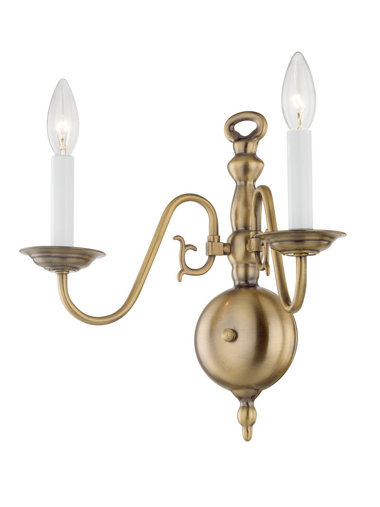 Livex Lighting WILLIAMSBURGH 5002-01 Sconce Traditional - Antique Brass