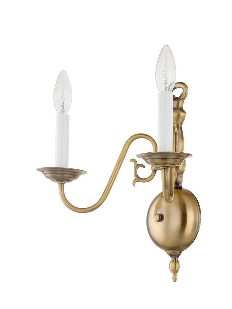 Livex Lighting WILLIAMSBURGH 5002-01 Sconce Traditional - Antique Brass