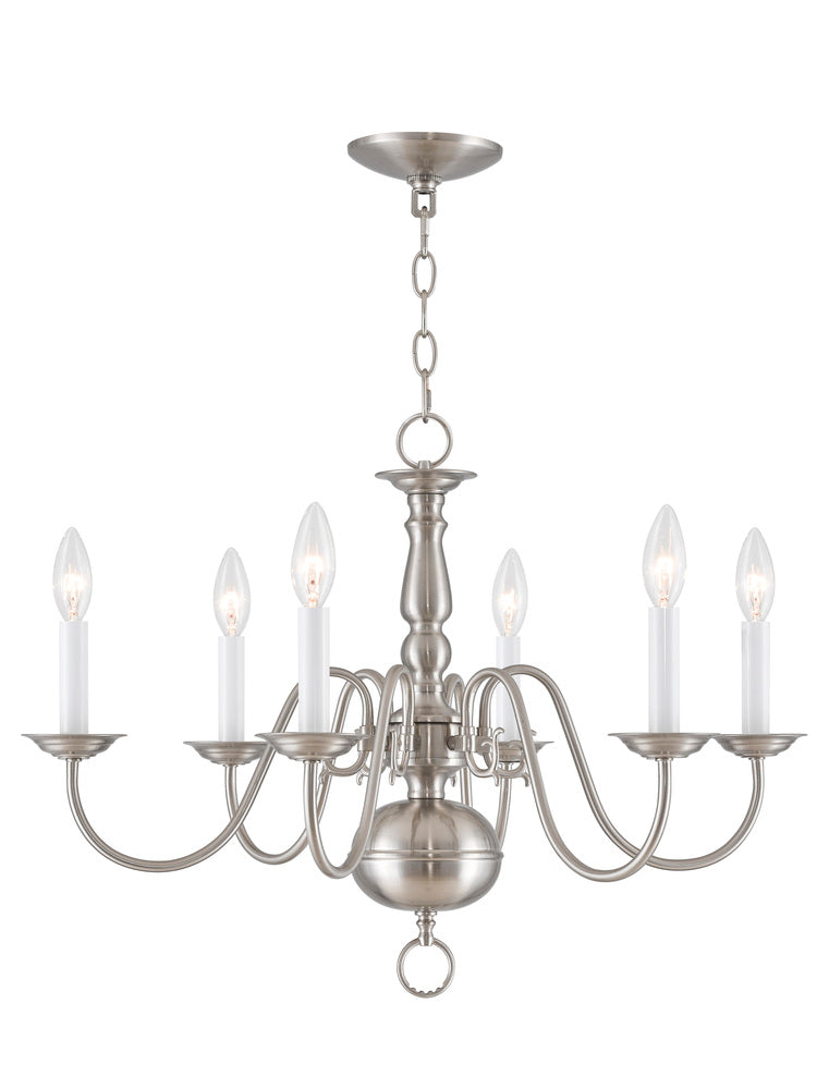 Livex Lighting WILLIAMSBURGH 5006-91 Chandelier Traditional - Brushed Nickel