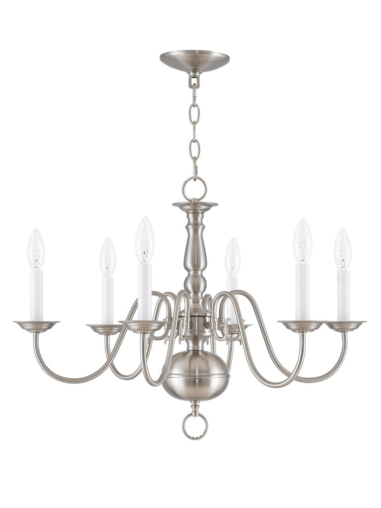 Livex Lighting WILLIAMSBURGH 5006-91 Chandelier Traditional - Brushed Nickel