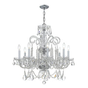 Crystorama Traditional Crystal 5008-CH-CL-MWP – 27 Inch – 8 Light – Chandelier – Clear Crystal – Polished Chrome – Damp Rated