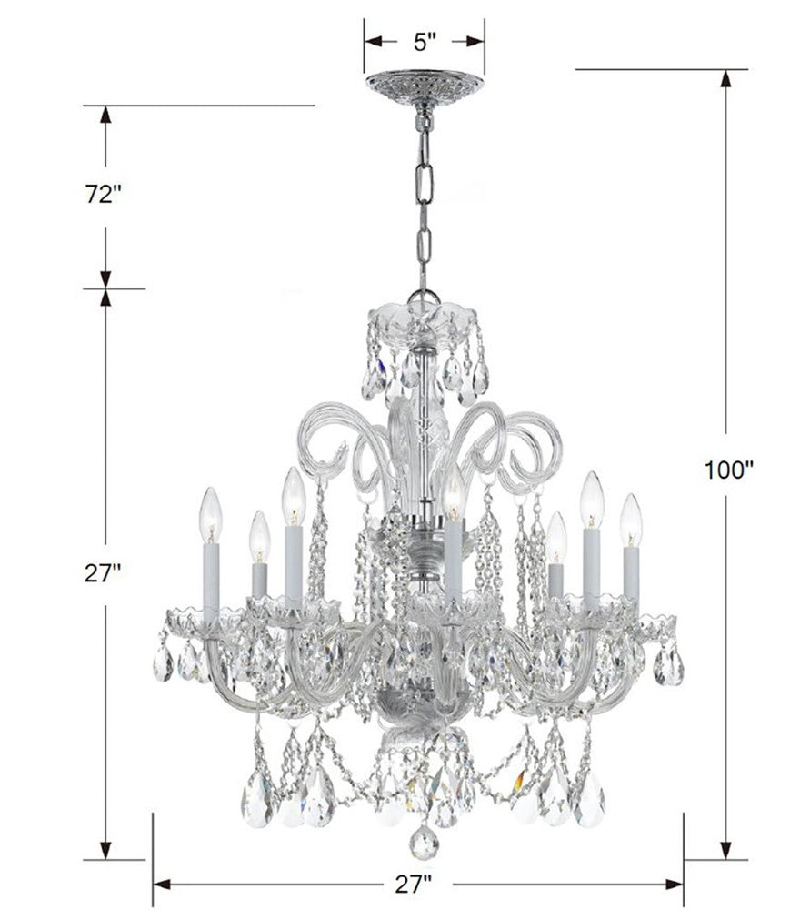 Crystorama TRADITIONAL CRYSTAL 5008-CH-CL-SAQ Chandelier Americana - Polished Chrome