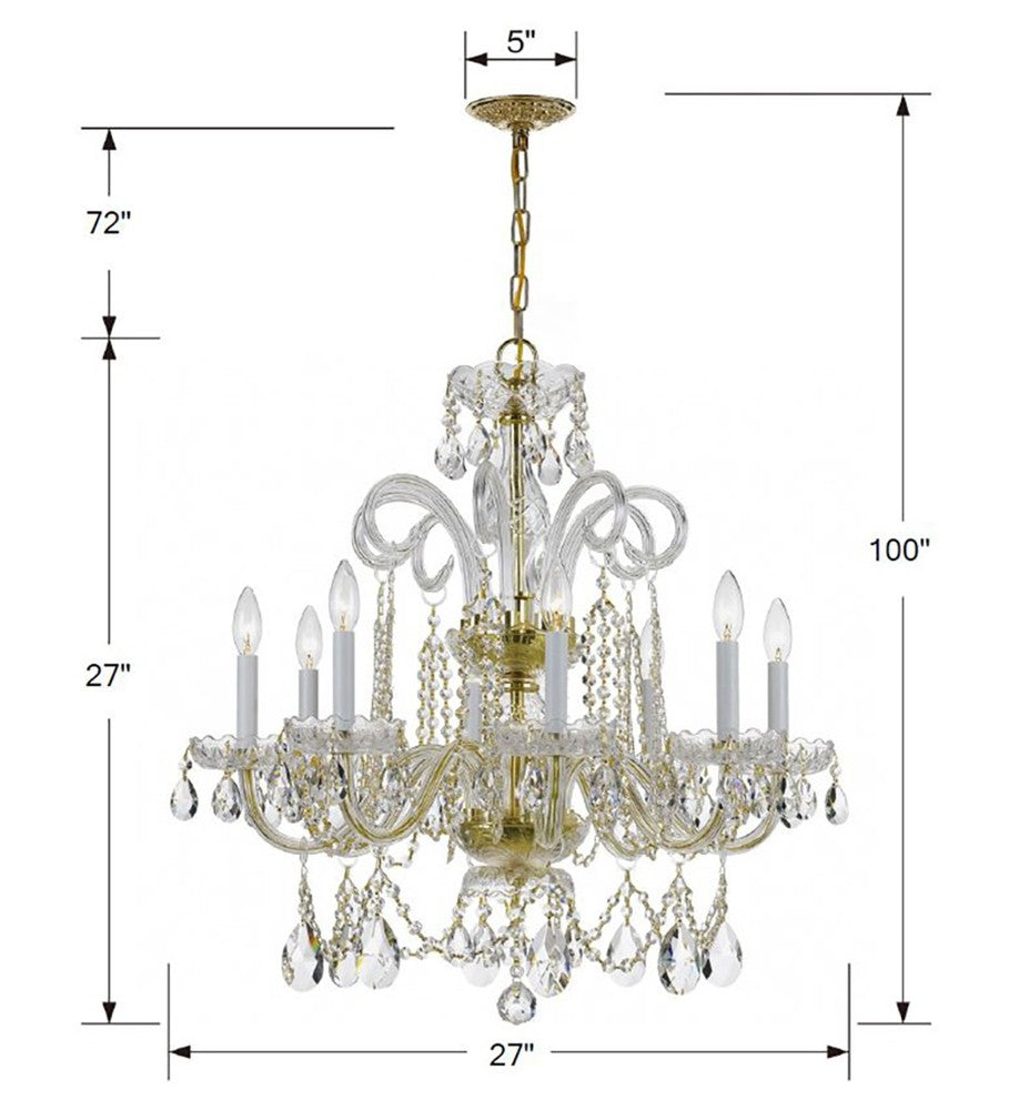 Crystorama TRADITIONAL CRYSTAL 5008-PB-CL-MWP Chandelier Americana - Polished Brass