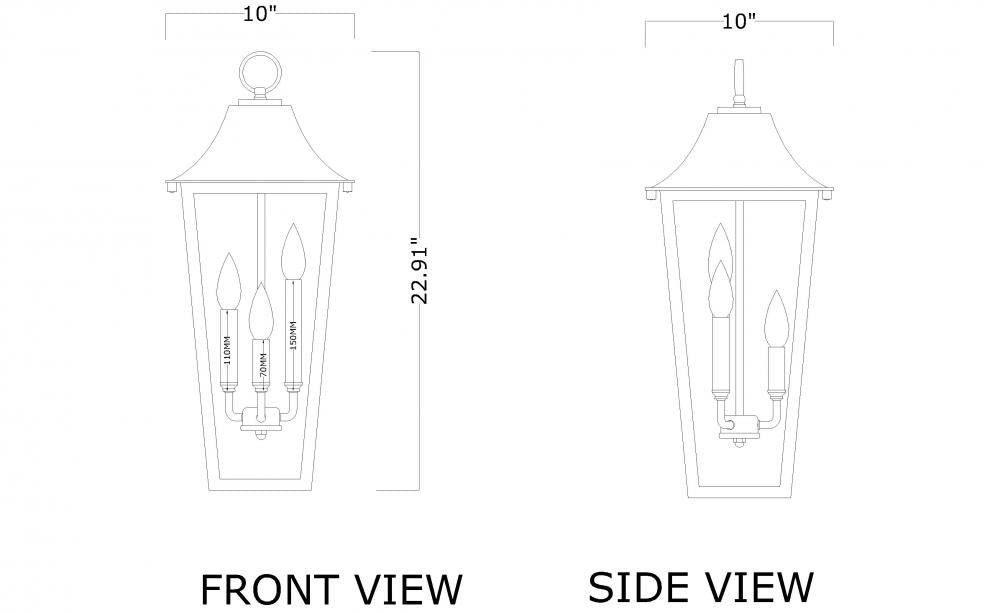 Z-Lite Lighting 5008CHB-BK Exterior Traditional - Black